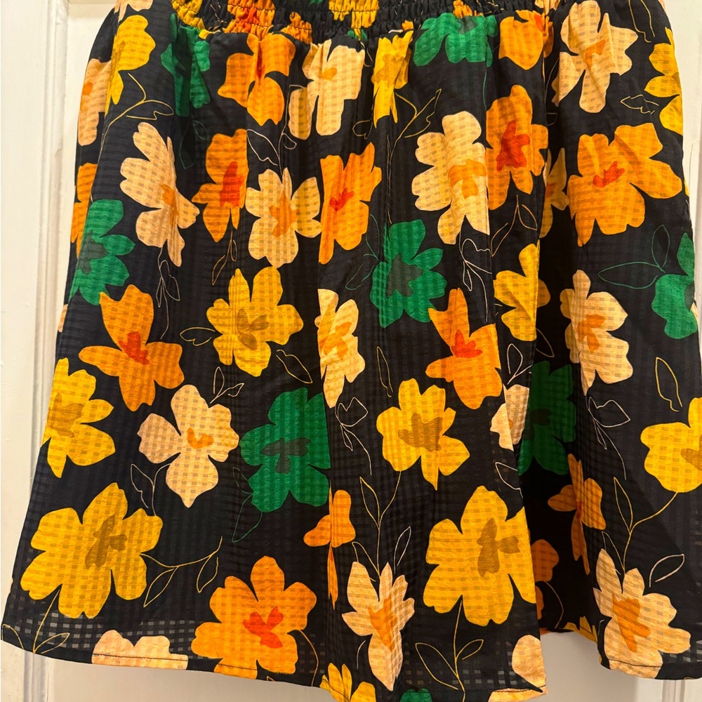 Orange Who What Wear floral skirt with pockets! XL